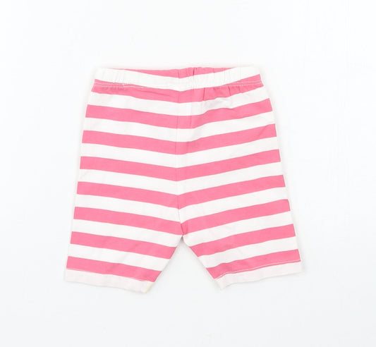 TU Girls Pink Striped Jersey Rain Trousers Trousers Size 12-18 Months