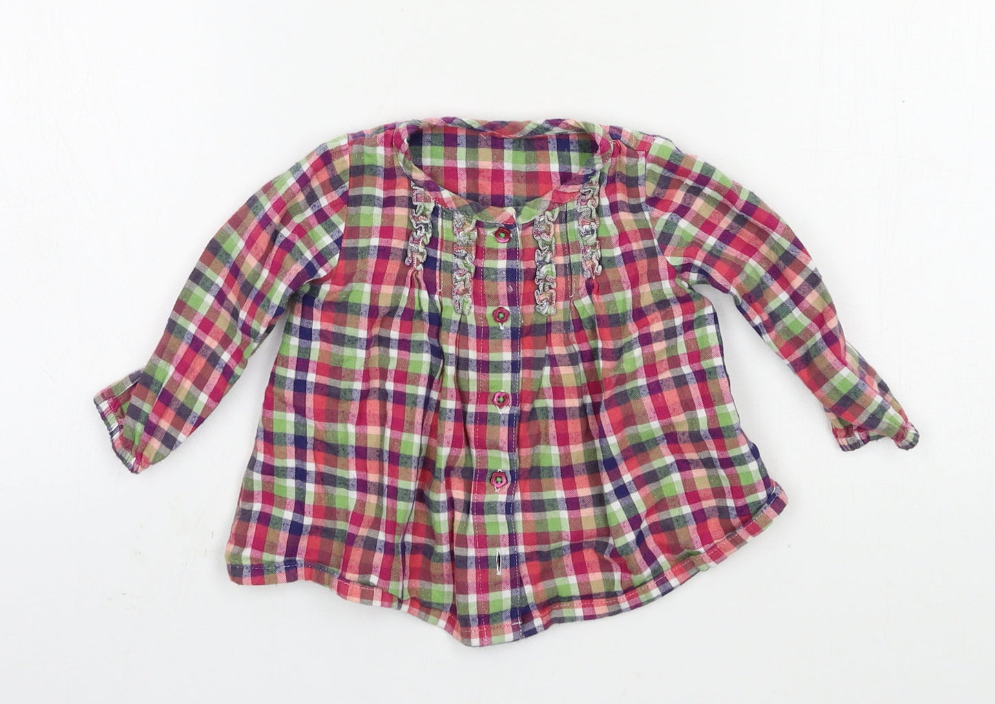 Marks and Spencer Girls Multicoloured Check  Basic Button-Up Size 3-6 Months