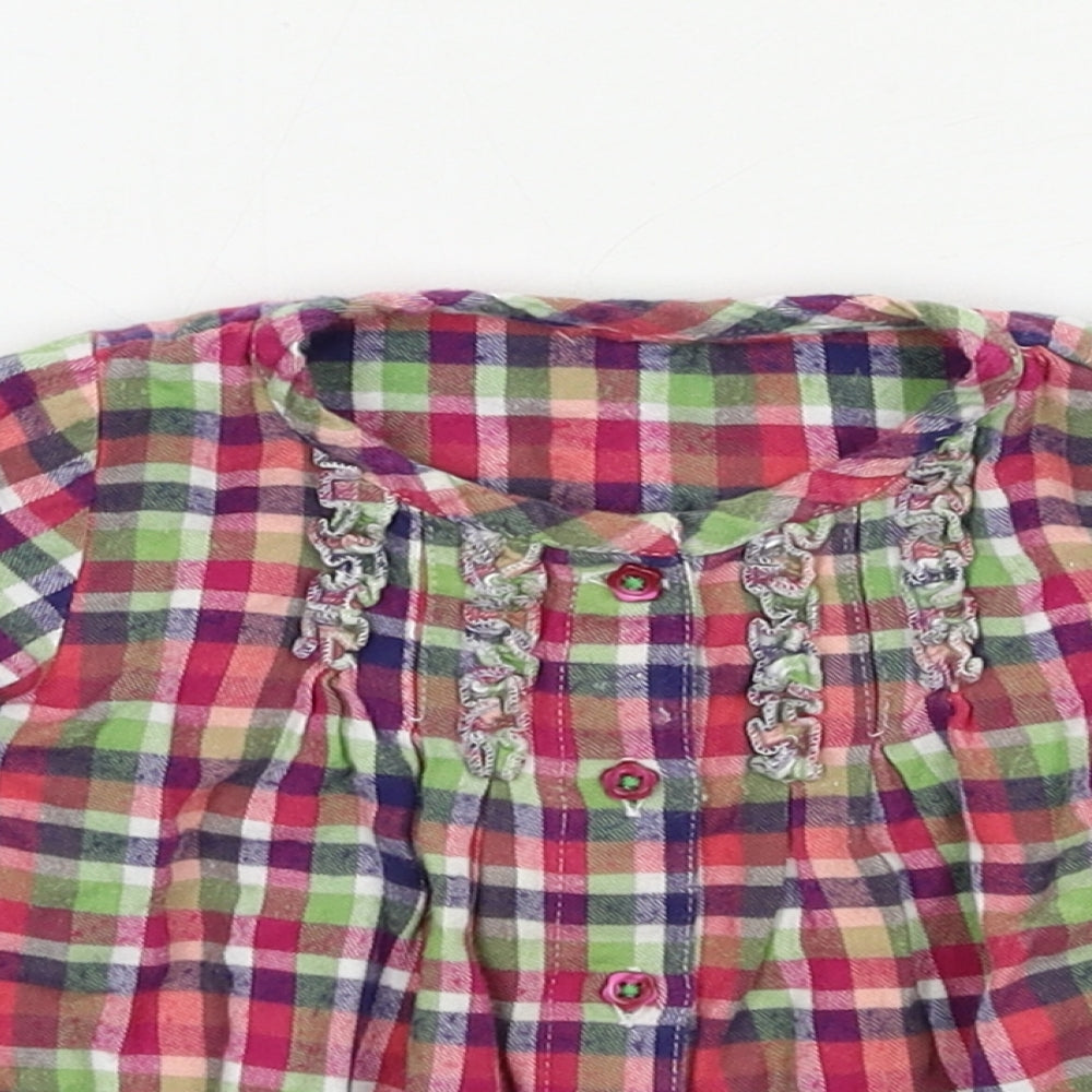 Marks and Spencer Girls Multicoloured Check  Basic Button-Up Size 3-6 Months