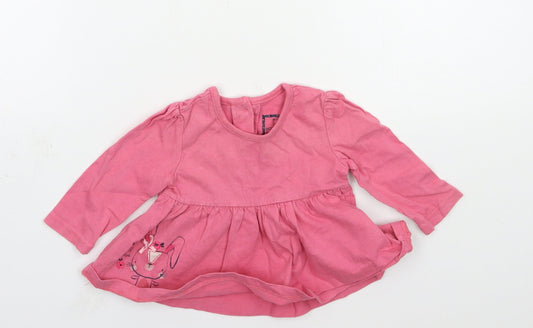 Earlydays Girls Pink Geometric Jersey Basic T-Shirt Size 3-6 Months  - Rabbit