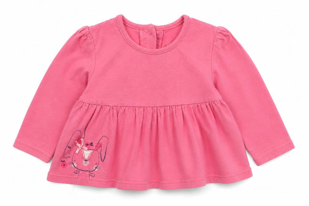 Early Days Girls Pink Geometric Jersey Basic T-Shirt Size 3-6 Months  - Rabbit