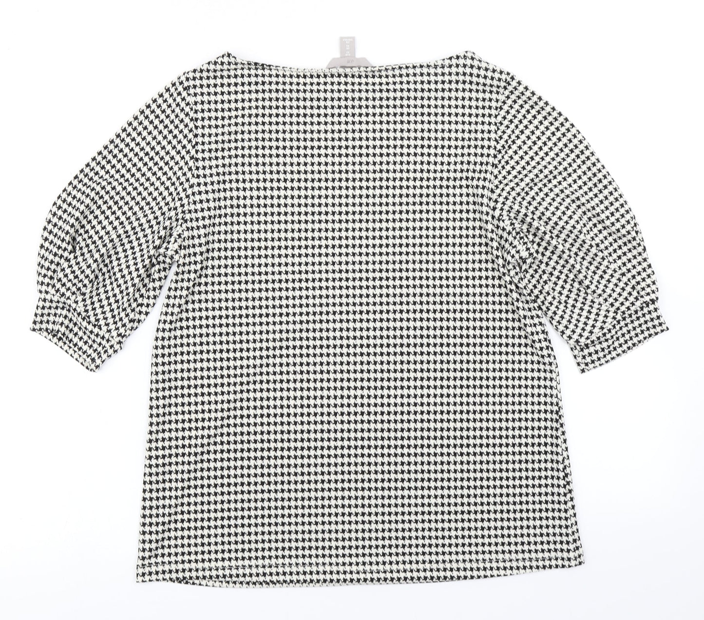 H&M Womens Black Houndstooth  Basic T-Shirt Size XS