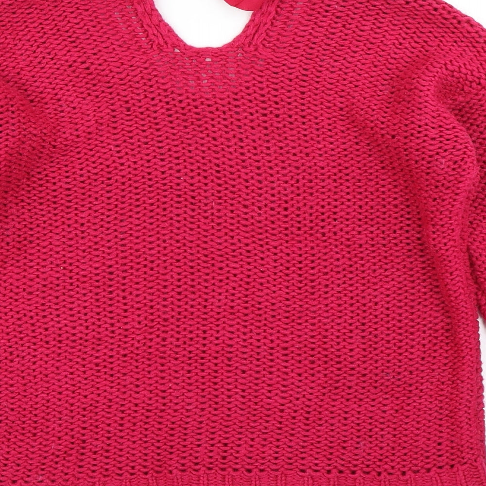 Easy Wear Womens Pink  Knit Pullover Jumper Size S