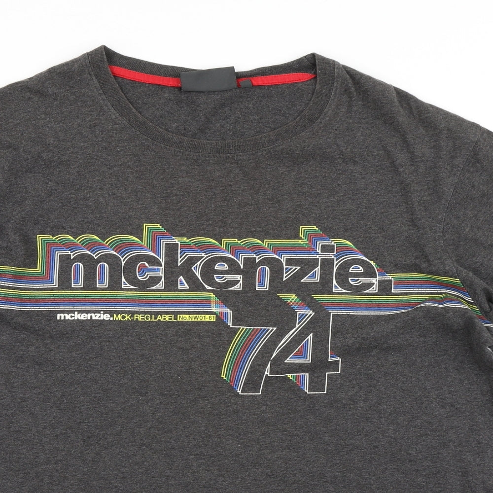 McKenzie Mens Grey    T-Shirt Size L