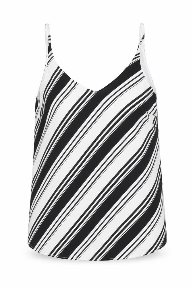 Label Be Womens White Striped  Camisole Blouse Size 12