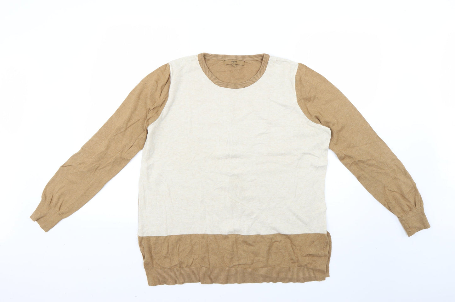 NEXT Womens Brown Striped  Pullover Jumper Size 16