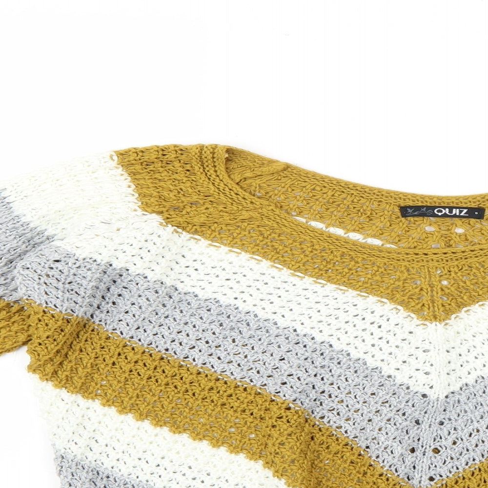 Quiz Womens Multicoloured Striped  Pullover Jumper Size S