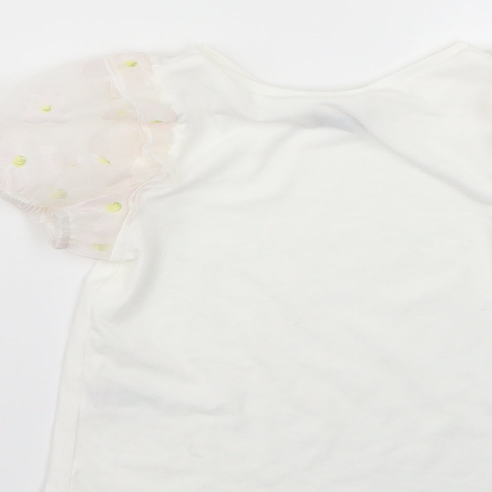 Matalan Girls White   Basic T-Shirt Size 6 Years