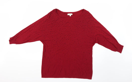 Monsoon Womens Red   Pullover Jumper Size L