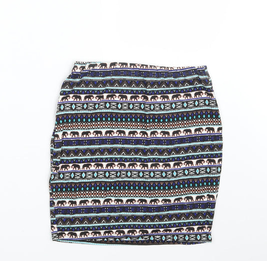 New Look Girls Multicoloured Argyle/Diamond  Straight & Pencil Skirt Size 14-15 Years