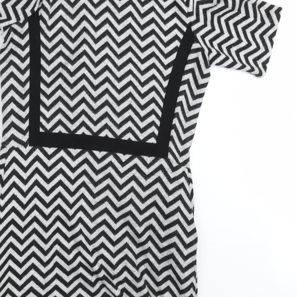 Pied A Terre Womens Black Argyle/Diamond  A-Line  Size 12