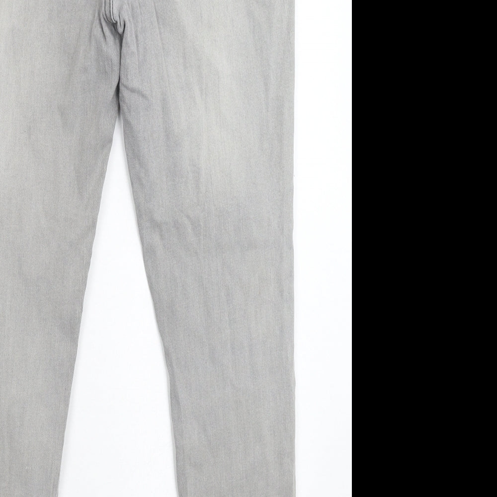 Preworn Womens Grey  Denim Skinny Jeans Size 14 L26 in