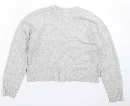 New Look Womens Grey  Knit Pullover Jumper Size S