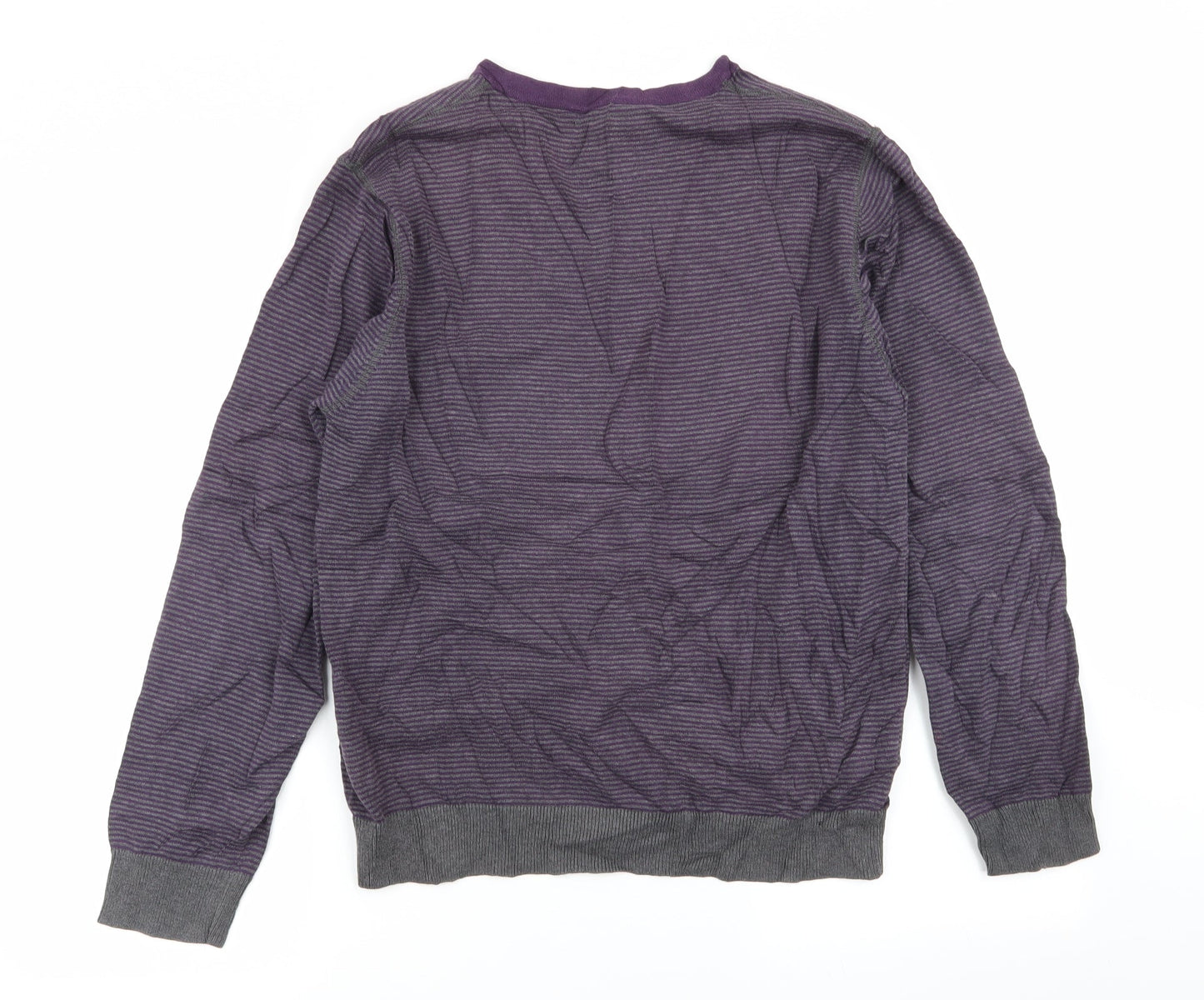 rice-37 Mens Multicoloured Striped  Pullover Jumper Size L