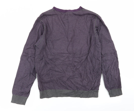 rice-37 Mens Multicoloured Striped  Pullover Jumper Size L