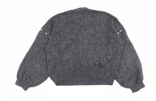 Jennyfer Womens Grey Polka Dot  Pullover Jumper Size 6