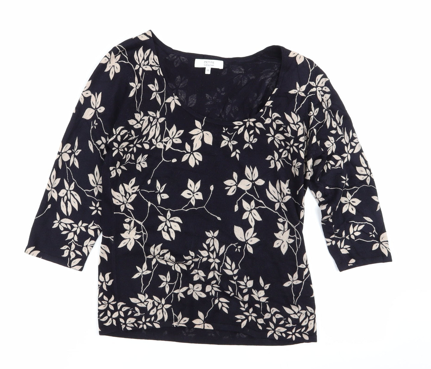Debenhams Womens Blue Floral  Pullover Jumper Size 10