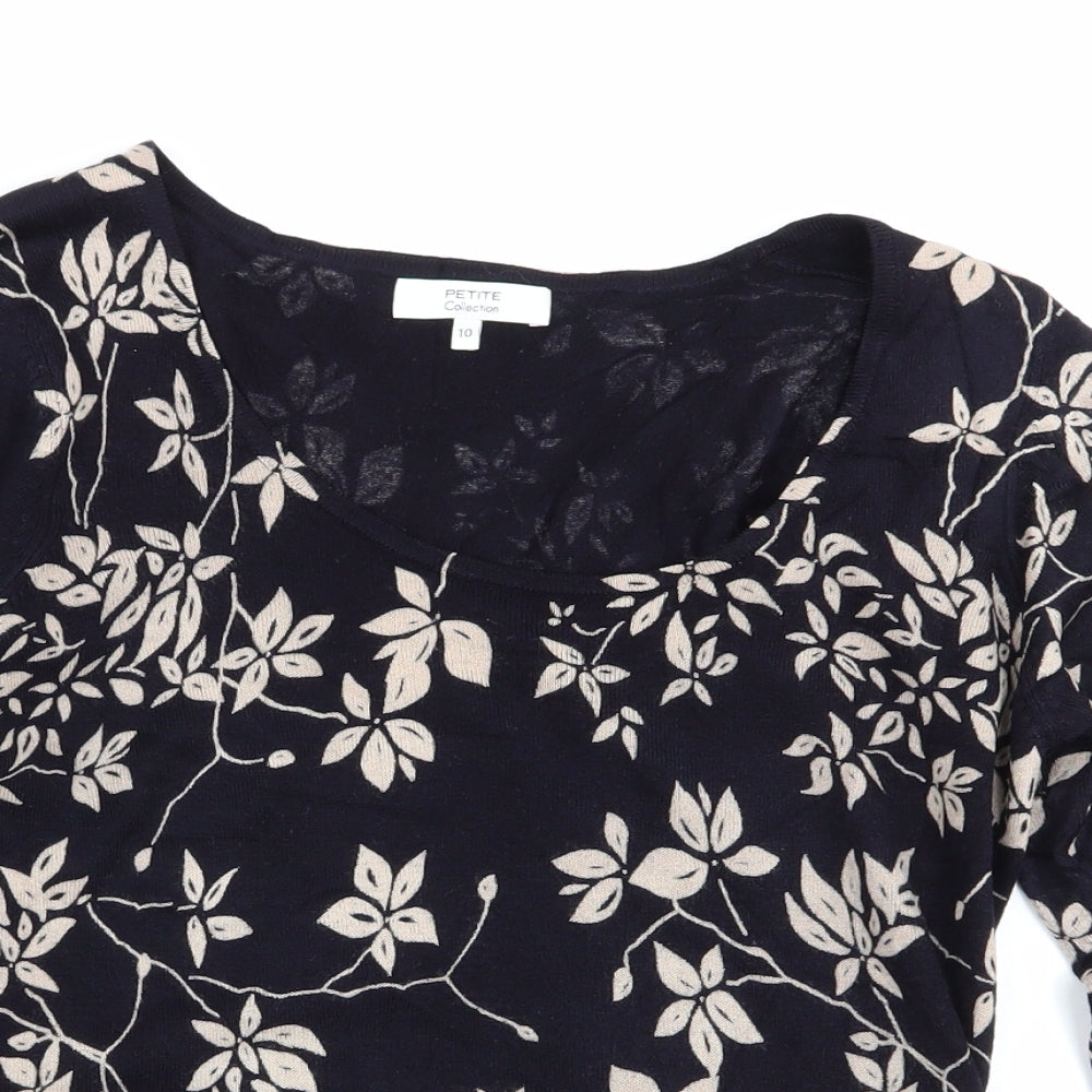 Debenhams Womens Blue Floral  Pullover Jumper Size 10