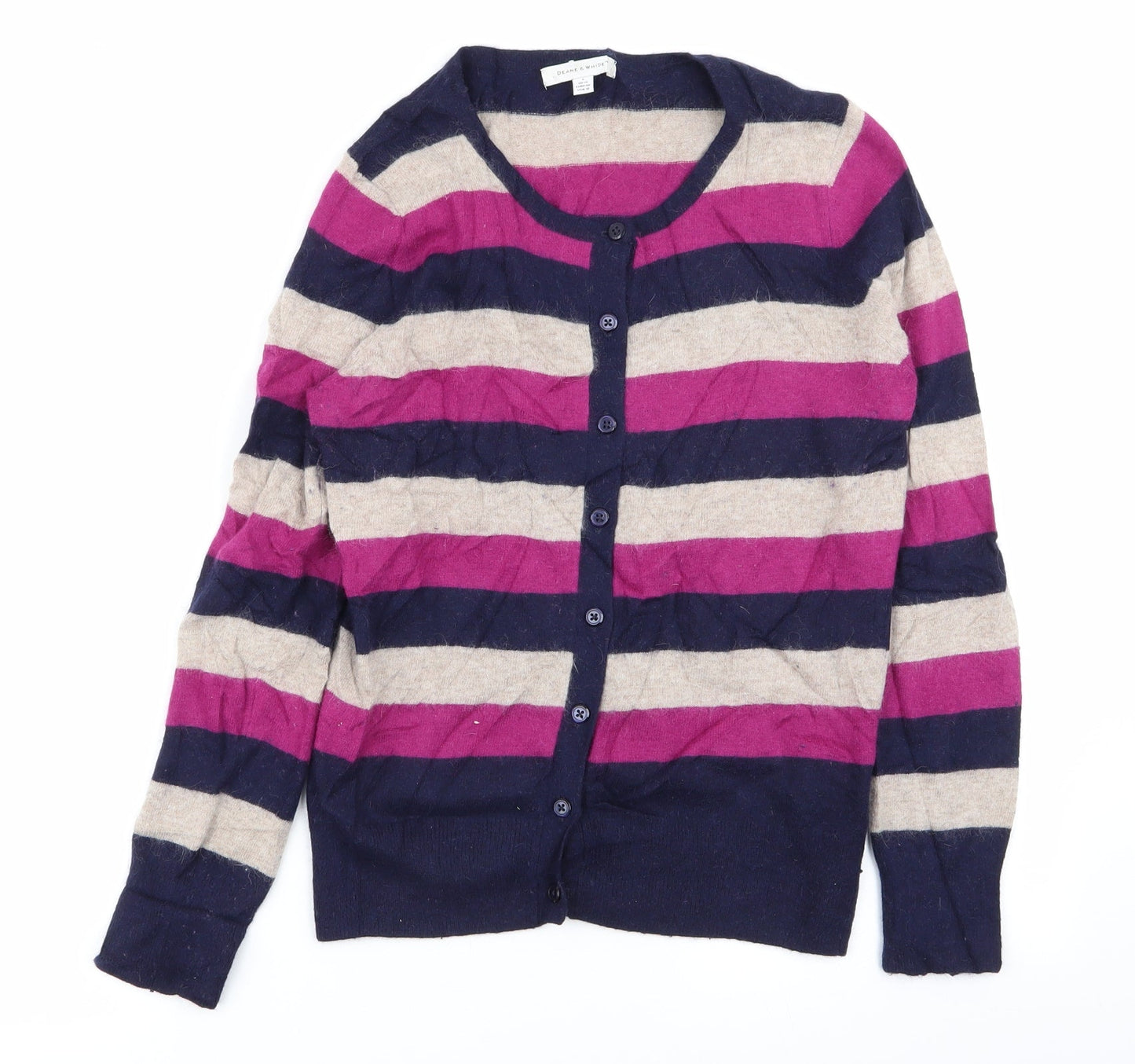Deane & White Womens Multicoloured Striped  Cardigan Jumper Size 14