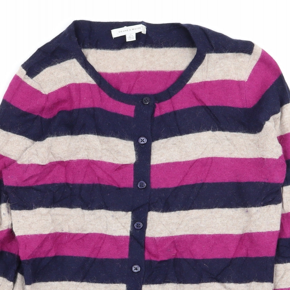 Deane & White Womens Multicoloured Striped  Cardigan Jumper Size 14