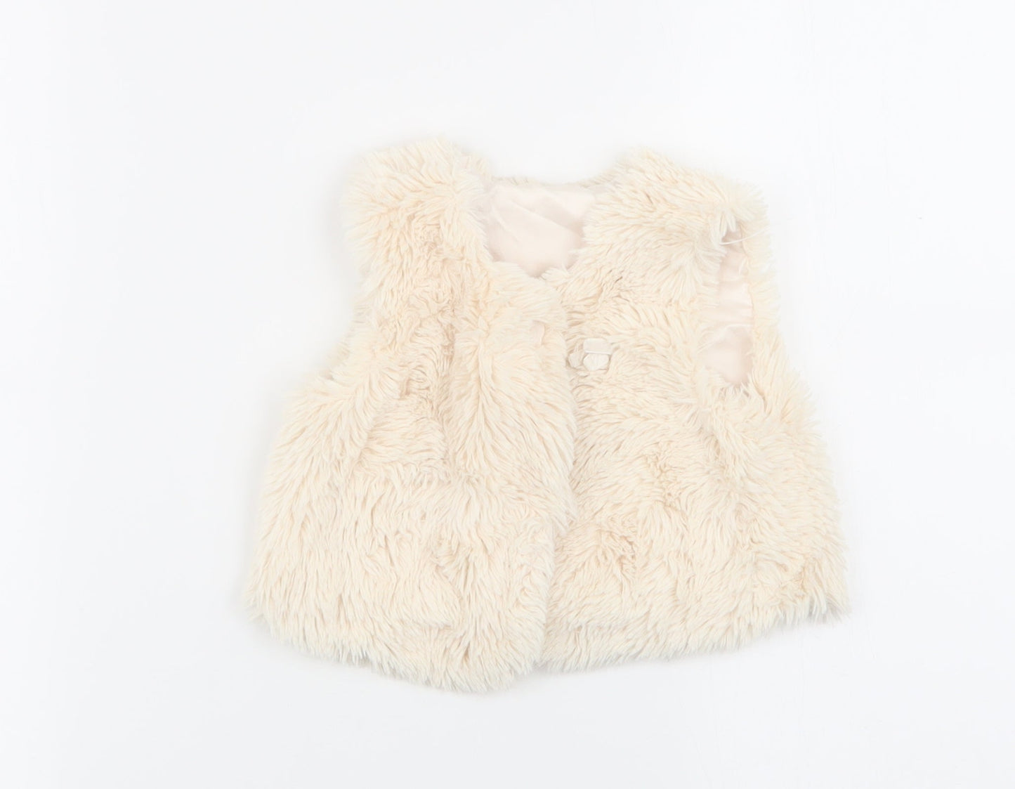 Asda George Girls Ivory   Gilet Coat Size 9-12 Months