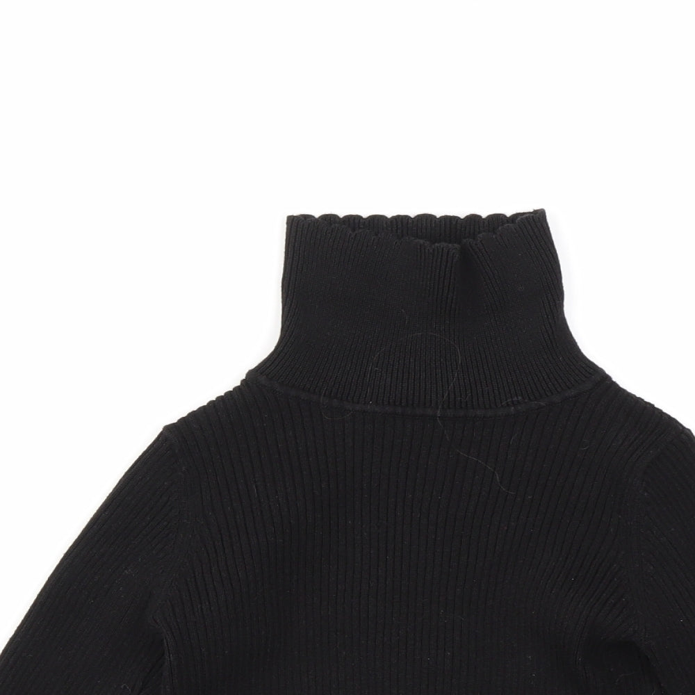 George Girls Black   Basic T-Shirt Size 4-5 Years