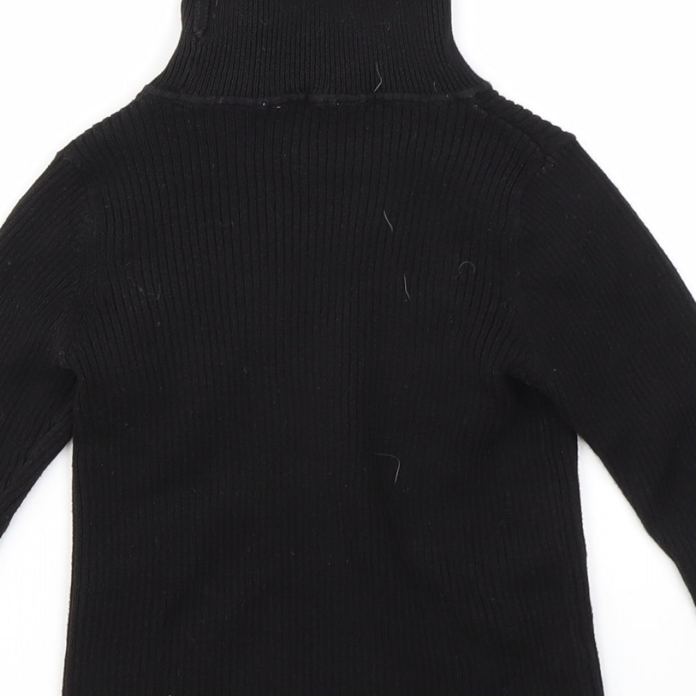 George Girls Black   Basic T-Shirt Size 4-5 Years