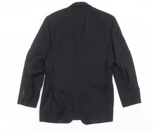 GREENWOODS Mens Black Striped  Jacket Suit Jacket Size 36