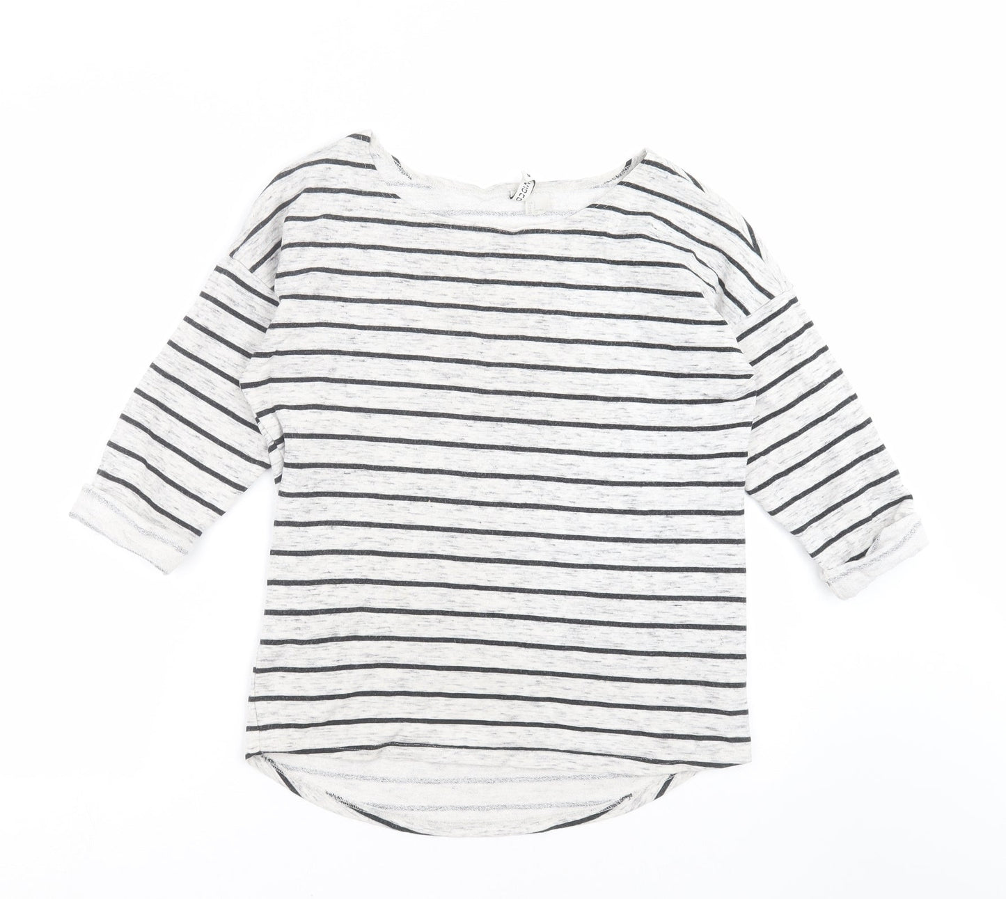 Divided by H&M Womens Grey Striped  Pullover Sweatshirt Size S