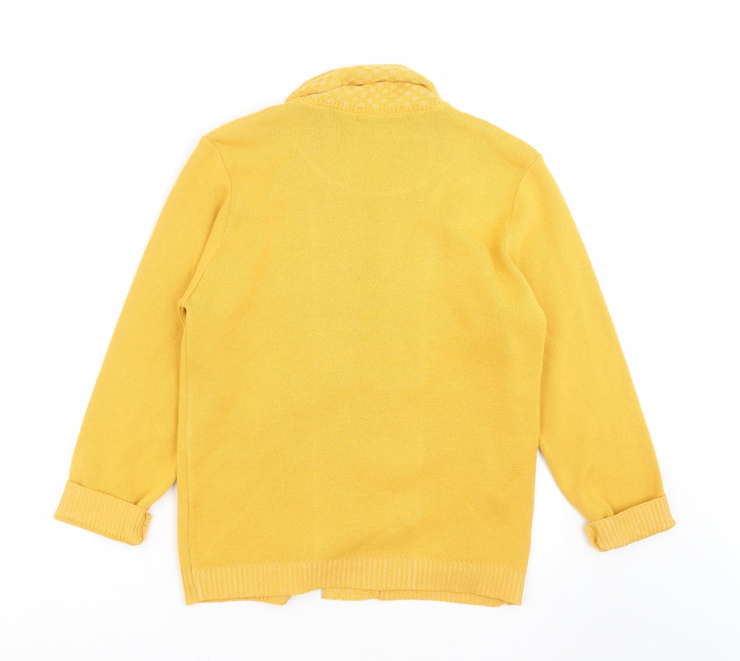Emma Morgan Womens Yellow Geometric Knit Pullover Jumper Size S