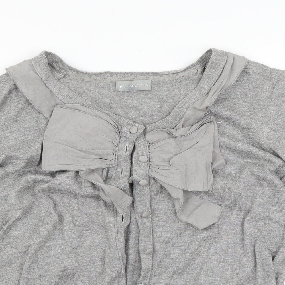 Marks and Spencer Womens Grey   Cardigan Jumper Size 18
