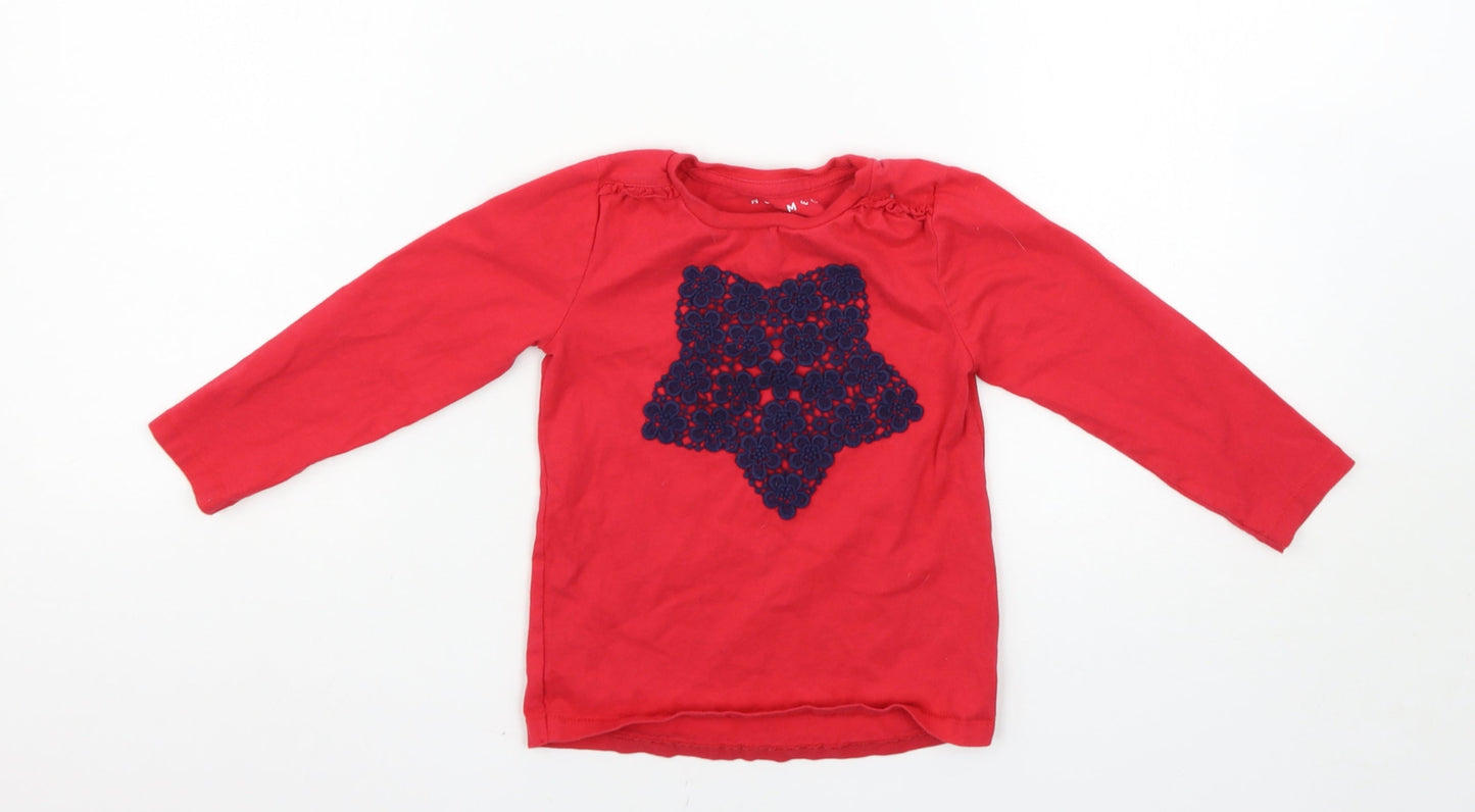 Nutmeg Girls Red   Basic T-Shirt Size 3-4 Years