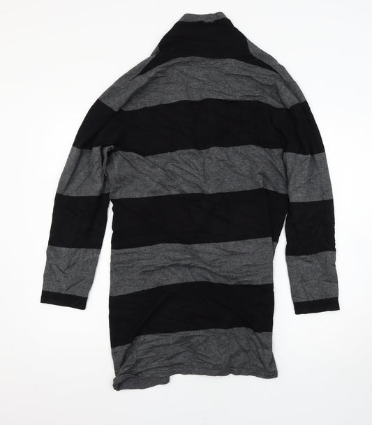 canda Womens Grey Striped  Cardigan Jumper Size L