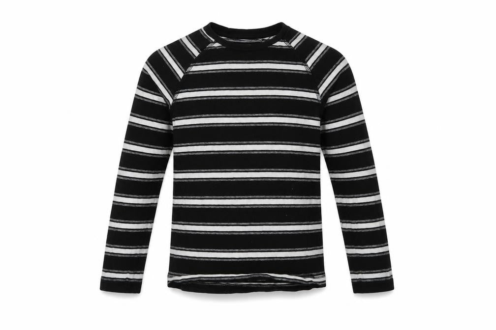 Matalan Boys Black Striped  Pullover Sweatshirt Size 7 Years