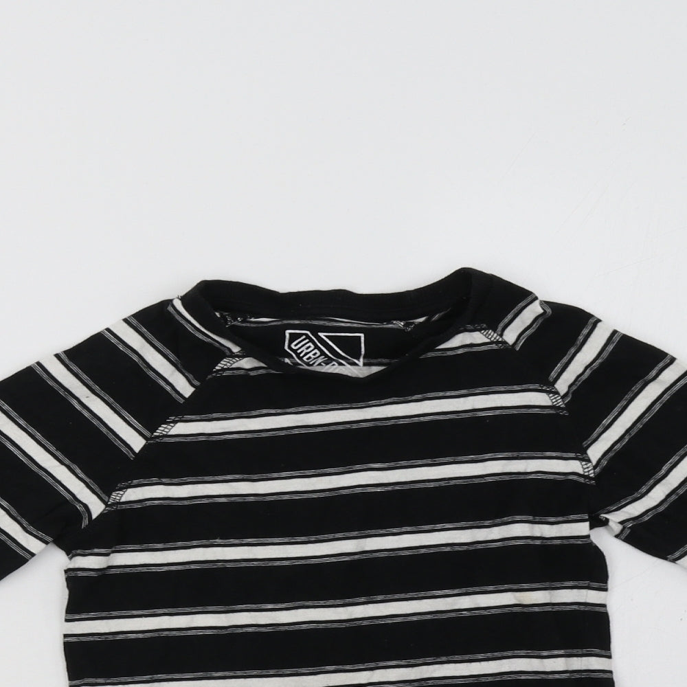 Matalan Boys Black Striped  Pullover Sweatshirt Size 7 Years