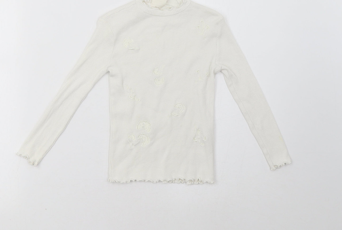 Zara Girls White   Pullover Sweatshirt Size 6 Years