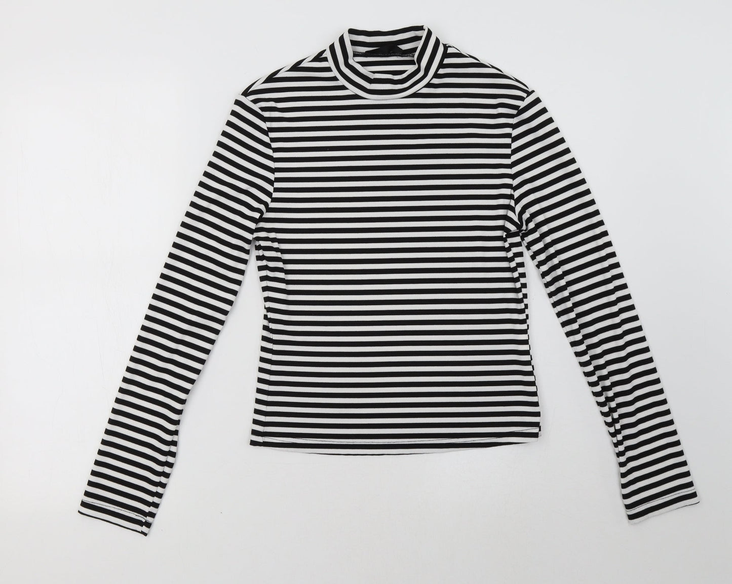 shain Womens White Striped  Pullover Sweatshirt Size L