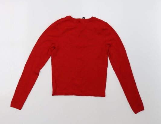 H&M Womens Red   Pullover Sweatshirt Size S