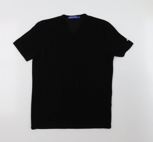 lobal adventure Mens Black    T-Shirt Size S