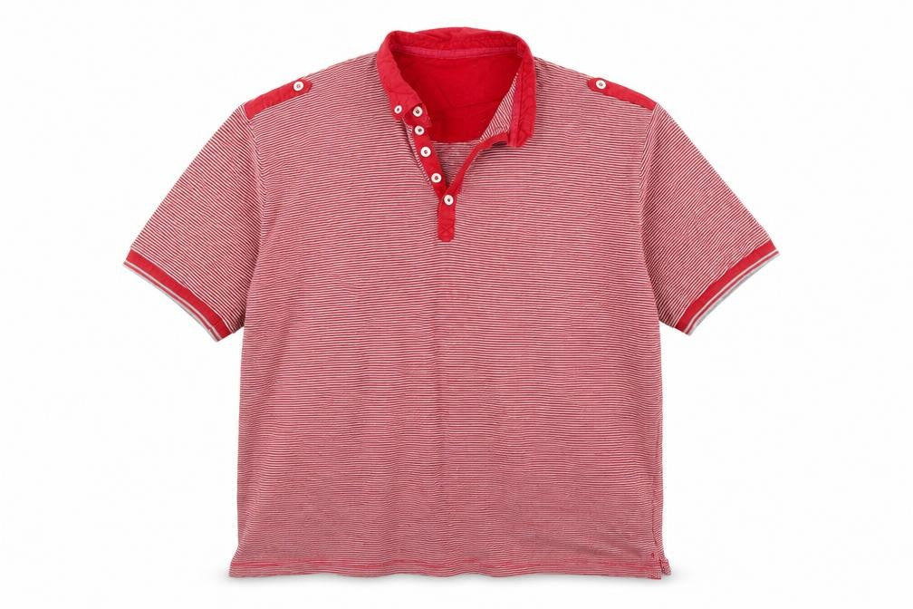 Oak Valley Mens Red Striped   Polo Size L