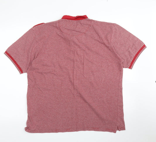 Oak Valley Mens Red Striped   Polo Size L