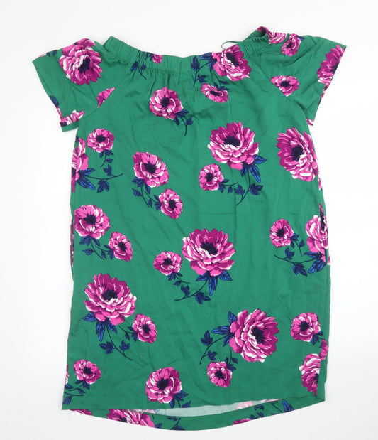 TU Womens Green Floral  A-Line  Size 12