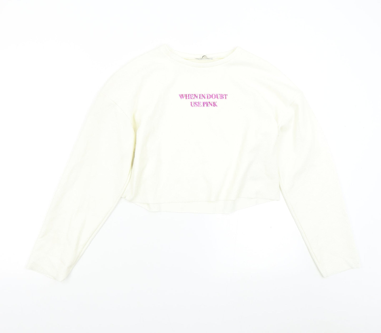 Zara Womens Ivory   Pullover Sweatshirt Size S
