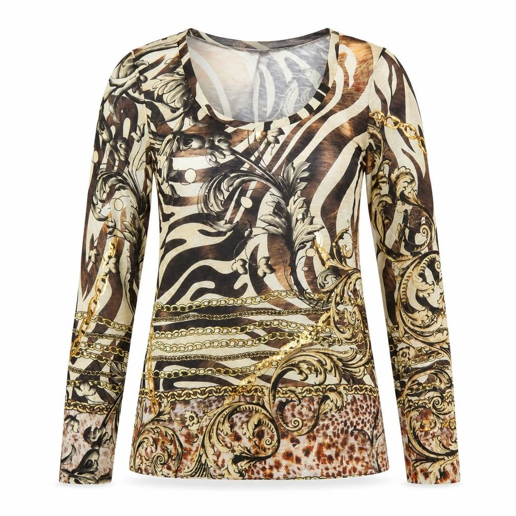Cadre Womens Multicoloured Geometric  Basic Blouse Size M