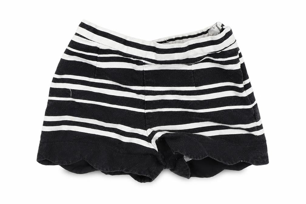 M&S Girls Black Striped  Hot Pants Shorts Size 5-6 Years