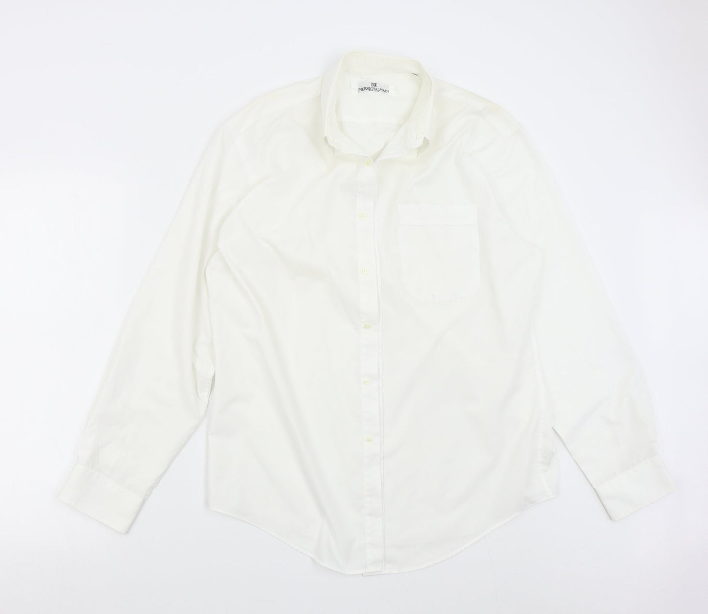 Pierre Balman Mens Ivory    Button-Up Size 15.5