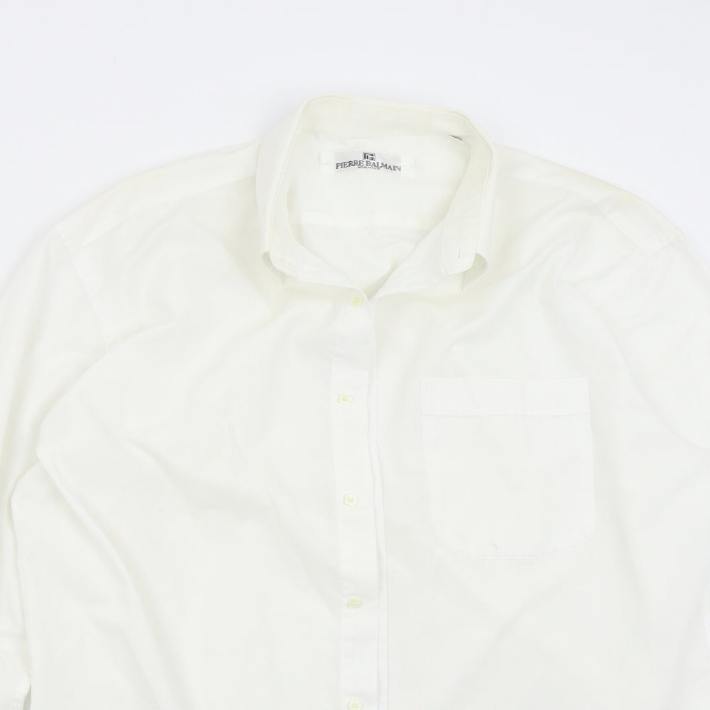 Pierre Balman Mens Ivory    Button-Up Size 15.5
