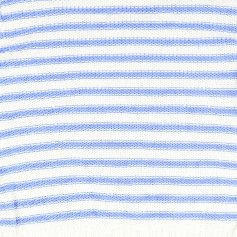 H&M Womens Blue Striped  Henley Jumper Size S