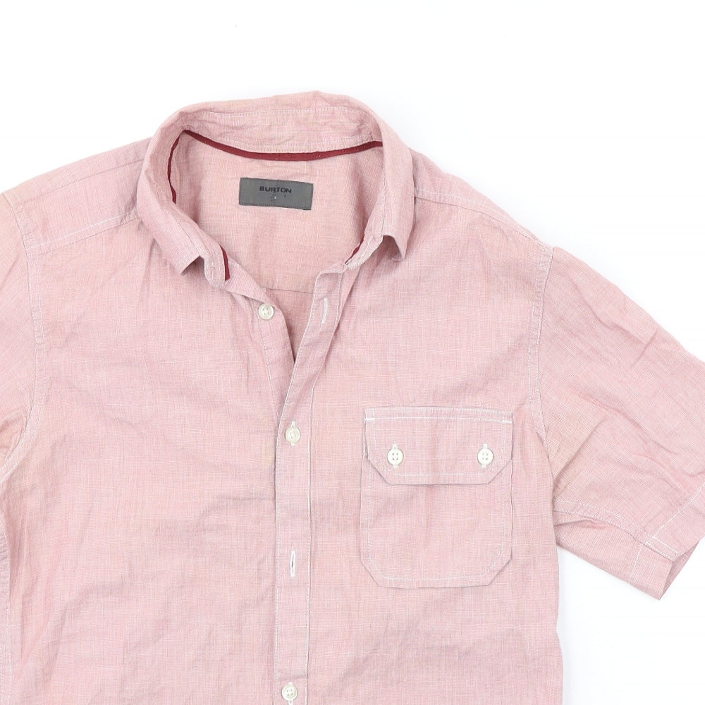 Burton Mens Pink    Button-Up Size S