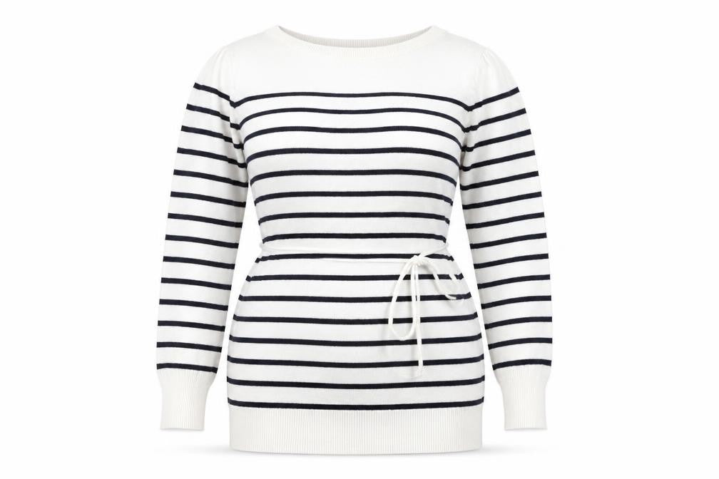 H&M Womens White Striped  Pullover Jumper Size S